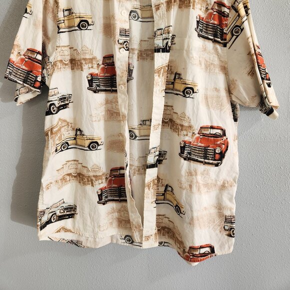 North River Outfitters Vintage cars Button up short Sleeve Large Mens - Picture 6 of 6